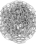 Coiled 98.4 ft stainless steel proof coil chain 2mm thick, heavy duty for guardrails and lifting, indoor outdoor use with loops