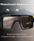 Badass Photochromic Safety Glasses with No Cap Impact Resistance for Cycling and Motorcycle Riding Featuring Rustproof Frames and Lightweight ANSI Z87 Approved Gear That Slaps for Worksite or Outdoor Adventures with adaptive lenses.