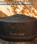 Surround Shelter Small Fire Pit Surround Cover For Heavy Duty Weatherproof Protection From Rain Snow Dust Easy Fit With Aluminum Support Stays And Solution Dyed Acrylic PVC Backing Black 20.8 By 42.5 In covering a round fire pit outdoors