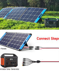 6-In-1 Solar Panel Connector Kit With 12AWG Wire To XT60 Anderson DC7909 DC6530 DC35135 And DC5521 Connectors For Portable Solar Generator shown outdoors with steps
