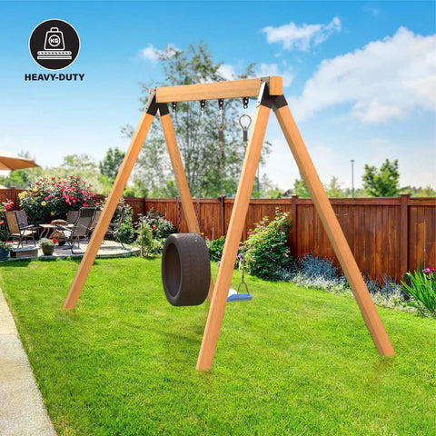 Heavy Duty Swing Set Bracket Kit With 2 A-Frame Brackets And 4 Swing Hangers For Outdoor Playground Mounting On Porch Or Yard Black Steel Hardware Built Tough Rust Resistant And Ultra Stable