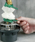 Installation of mantles on Northstar 1500 Lumen Gas Lantern With Matchless Lighting Folding Propane Lantern For Camping