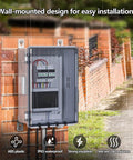 Rugged Outdoor Ready Ventilated ABS Electrical Junction Box With IP65 Waterproof Enclosure mounted on brick wall, clear cover