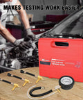 Nilight fuel pressure tester kit 4-pcs with gauge, hoses and brass fittings in red case
