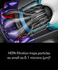 HEPA filtration detail on Gen5Detect Cordless Vacuum With 280AW Suction, Three Power Modes, Up To 70 Minutes Runtime, Illumination