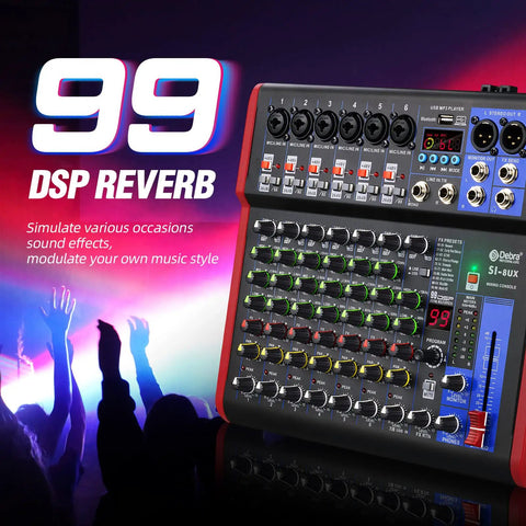 SI Series Portable Recording Mixer With 99 DSP Effects, Mic Preamps, USB Audio Interface, Bluetooth Streaming, SI 8UX
