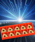 10 Pack WNMG 432 Carbide Insert Blades For CNC Lathe Turning in red case on digital background