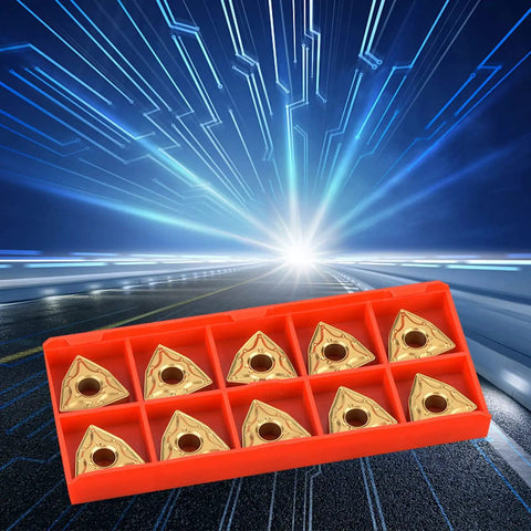 10 Pack WNMG 432 Carbide Insert Blades For CNC Lathe Turning in red case on digital background