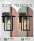 Dusk To Dawn Outdoor Wall Light Fixture, 14 Inch Large Exterior Sconce For Front Door And Garage, Oil Rubbed Bronze Finish