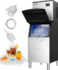 Game Changing Commercial Ice Maker That Smoothly Drops 400 Pounds Daily With Spacious 250 Pound Bin showing ice flow and drinks nearby.