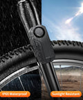 Wireless Bike Alarm With Remote Rechargeable 113dB Loud Anti Theft System IP65 Waterproof For E Bikes Motorcycles Scooters Outdoor Riding And Cycling Safety on bike fork
