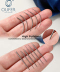 6 curved and 6 straight needles in hand, part of Piercing Ball Grabber Kit For 16G 18G 20G Internally Threaded Push Pin External Thread Guide Needle Tool Made In Surgical Steel Body Piercing Kit For Ear Nose Lip With Easy Insertion And Precise Alignment.
