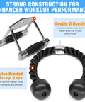 Yes4All two-piece combo: double D handle and nylon braided tricep rope for cable machines