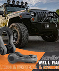 Heavy Duty 3/4 Inch D Ring Shackles With 7/8 Screw Pin And Isolator Washer Kit For Offroad Vehicle Recovery next to Jeep