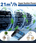 X5 Cordless Robotic Pool Vacuum cleaning roller showing super suction power for inground pools, 4 cleaning modes, 5550 GPH suction.