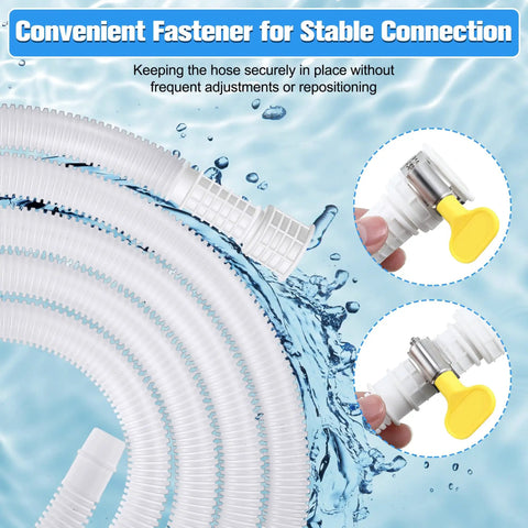 Close-up of Universal Dehumidifier Drain Hose Kit 6.5 Ft Three Quarters Inch FHT With Cuttable Rubber Adapter and Clamp