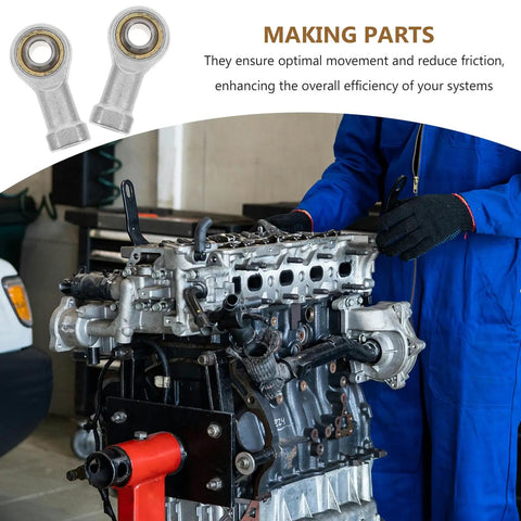 Rock Solid Four Piece Fish Eye Rod End Bearings With M10x125 Internal Threads mounted on an engine block for smooth operations.