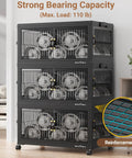 Legit Heavy Duty Stackable Storage Bins With Four Dual Access Doors And Three Secure Lids Foldable Plastic Organizers For Huge Closets And Garages Making Your Space Look Amazing with strong bearing capacity.
