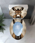 Elongated Toilet Seat Replacement, Resin Donkey Pattern for Bathroom, top view of unique design with realistic donkey face.