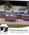 12 Pack Patio Furniture Clips And Sofa Fasteners For Outdoor Sectional Couches Easy Install Rattan And Wicker Furniture Connection Clips Garden Sofa Clips No Tools Needed securing rattan sofa set on deck