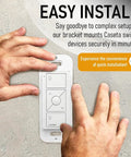 Wallplate Brackets For Lutron Caseta Pico Remote One Pack No Fuss Snap In Installation with hands installing on wall