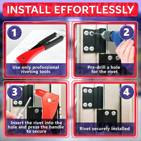 Installation guide for Heavy Duty Aluminum Long Rivets 3/16 X 1-1/2 Dome Head Blind Rivets With Long Grip 24 To 30 mm 25 Piece Set