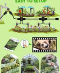 Easy Install Drip Irrigation Kit For Garden With Long Main And Branch Tubing Brass Splitter And Quick Connect setup guide