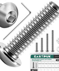 900 Piece Metric Screws And Bolts Set M3 M4 M5 M6 304 Stainless Steel Hex Socket Button Head Screws displayed with hex wrench