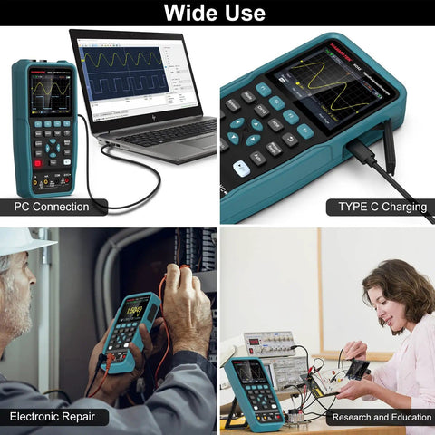 Handheld Digital Oscilloscope 50 MHz Dual Channel With Three Point Five Inch TFT Backlit Display used for repair and study