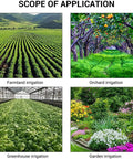 Scope of application for One Half Inch Male Thread Rotating Sprinklers Mini Wobbler Irrigation Water Spray Nozzles Five Pack ABS Plastic Garden Sprinklers For 360 Degree Outdoor Lawn Care And Efficient Watering in farmland, orchard, greenhouse, and garden settings.