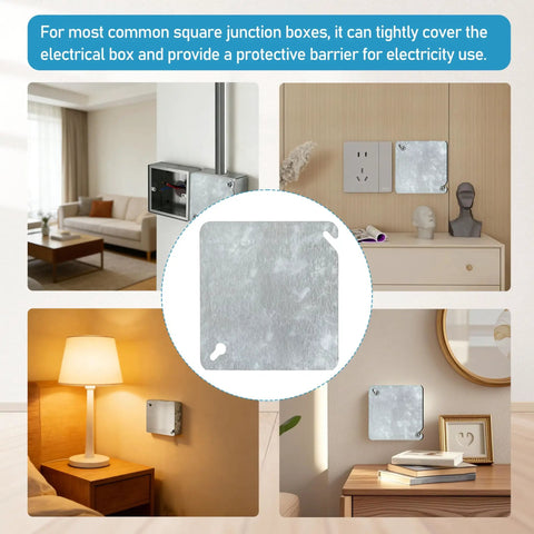 4 Inch Square Beefy Metal Electrical Box Cover Plates Set Of 4 Blank Junction Box Covers In Solid Cold Rolled Steel