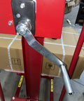 Full Size Manual Hand Winch Work Positioner Lift Truck For Warehouse showing crank handle mechanism on steel frame.