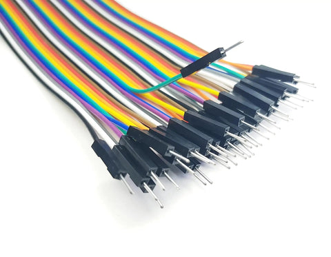 Colorful bundle of jumper wires with male connectors for Mega Jumper Wires Kit For Arduino ESP32 ESP8266 And Raspberry Pi 185 Piece Set