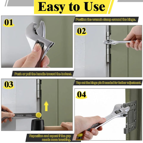 Knuckle Bender With Built In Hinge Pin Remover Heavy Duty Steel Door Hinge Adjustment Tool For Sticking Or Misaligned Doors Universal Fit For Residential Hinges No Fuss Diy Home Repair