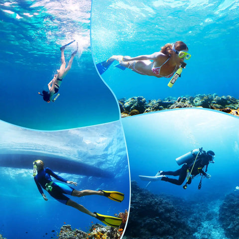 Divers using 0.5L Mini Scuba Tank DOT Certified Backup Air Pony Bottle For Underwater Shooting And Emergency Rescue Operations