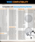 Image listing compatible models for Heavy Duty Washer Drain Pump Assembly built for fast no sweat repairs on household machines.