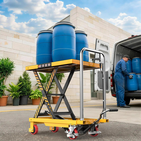 Heavy Duty Hydraulic Lift Table Cart 330 Lbs Single Scissor Platform Adjustable Height 8 To 28 Inches Yellow Smooth Operator For Garage Workshop Material Handling That Really Delivers Badass Performance And Zero Hassle