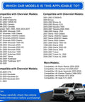 Image listing car models compatible with Chevy Knock Sensor Kit With Wiring Harness And Intake Manifold Gasket For Silverado.
