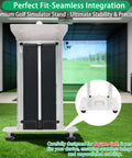 Front view of Protective Shield For Square Golf Launch Monitor Rugged Metal Enclosure With Leveling Feet Easy Ventilation