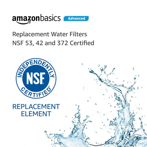 Replacement Refrigerator Water Filter Cartridge With Advanced Filtration For DA29-00020B Coconut Shell Activated Carbon Leak Proof Fit Reduces Chlorine Improves Water Taste And Odor NSF Certified Easy Install Pro Grade Durable High Quality Filter label with NSF certification badge and water splashes