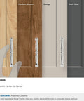3 Inch Center To Center Polished Chrome Everyday Heritage Cabinet Pull Drawer Handle on varied wood finishes, 1 pack with screws