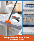 Rubber Floor Squeegee Heavy Duty With Extendable Handle For Concrete, Tile And Metal Floors, Garage And Shower Water Removal