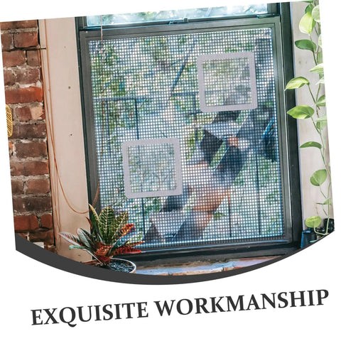 Self Adhesive Window Screen Repair Patch Kit For Quick Coverage And Strong Adhesion No Fuss Easy Stick On Patches For Door And Window Screens Fix Holes And Cracks With White Finish installed on window screen.