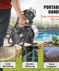 1HP Shallow Well Pump Portable Jet Pump With Automatic Controller 1380 GPH 145 Ft Head Stainless Steel for irrigation