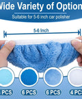 20 Piece Car Buffer Pad Set For Orbital Polisher 5 To 6 Inch Pads For Polishing Buffing And Waxing With Navy Blue Terry Cloth White Wool And Blue Non Woven Pads For A Pro Shine. 5-6 inch blue terry cloth pad held for size