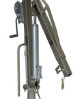 Rock Solid Stainless Steel Truck Mount Davit Crane Boasting Four Foot Telescopic Boom Full Three Sixty Swivel And Manual Winch Rig.