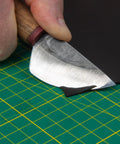 Round Leather Knife For Cutting, Trimming, Skiving And Shaping Pro Grade High Carbon Steel Blade With Comfortable Wooden Handle