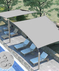 10x13 Ft Waterproof Sun Shade Sail Rectangle Canopy Cover With UV Protection over poolside lounge area