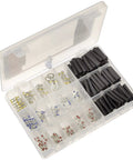 Uninsulated Connectors Builders Series Kit With Color Coded Butt Terminals Ring Terminals And Spade Terminals in open case