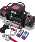 Heavy Duty 13,500 Lbs 12V Electric Winch With 3/8 Inch Synthetic Rope, Waterproof IP67, Remote Control, For 4x4 Trucks, SUVs, ATVs, Boats, And Trailers, Built For Serious Off Road Recovery with wireless remotes and hook